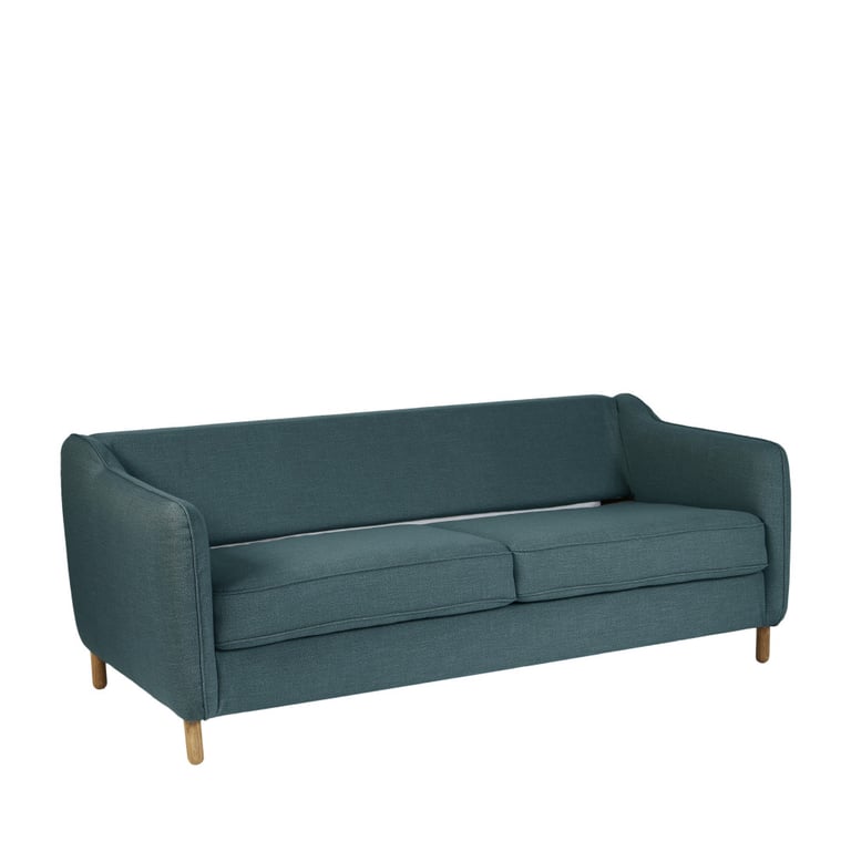 Vornay canapé convertible 2 places tissu bleu canard - Vue supplémentaire 2