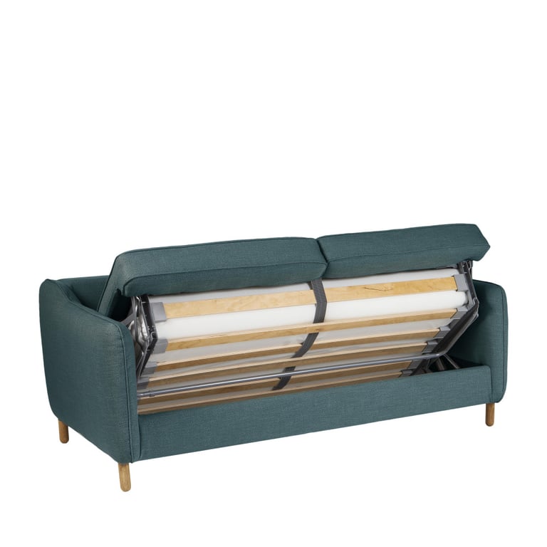 Vornay canapé convertible 2 places tissu bleu canard - Vue supplémentaire 3