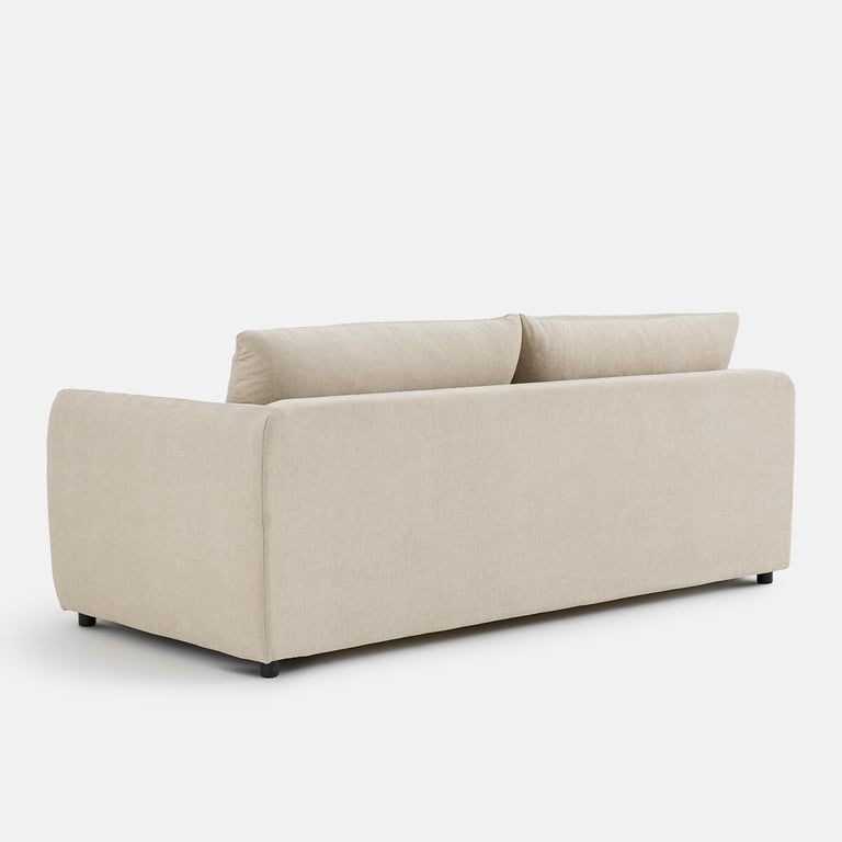 Yde - Canapé convertible 3 places tissu chiné beige - Vue supplémentaire 3
