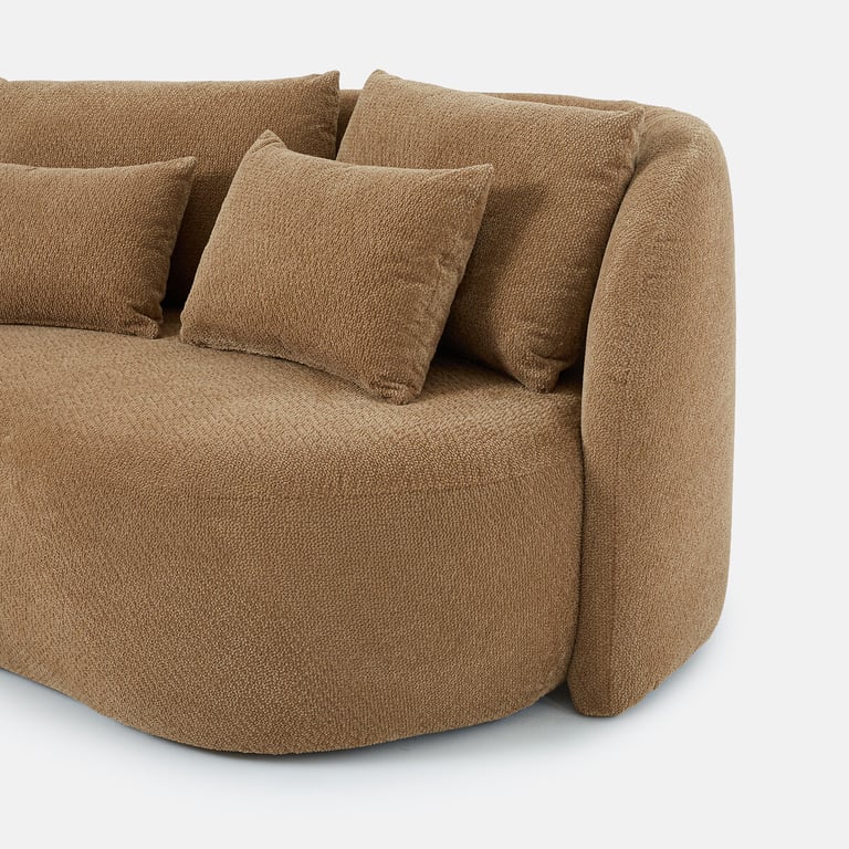 Nico - Canapé d'angle gauche 4 places chenille marron - Vue supplémentaire 2