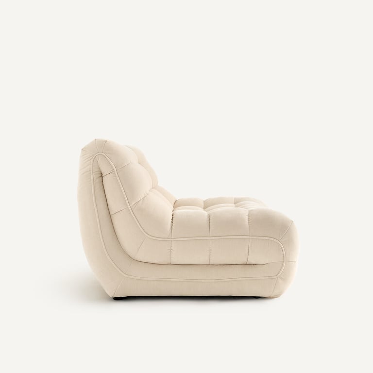 Jud - Banquette modulable 2 places velours beige - Vue supplémentaire 2