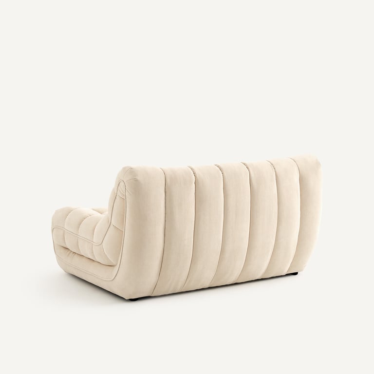 Jud - Banquette modulable 2 places velours beige - Vue supplémentaire 3