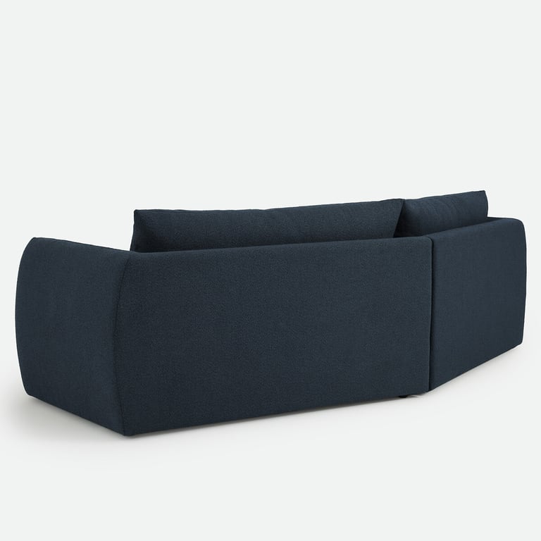 Edith - Canapé 5 places tissu bouclette bleu - Vue supplémentaire 3