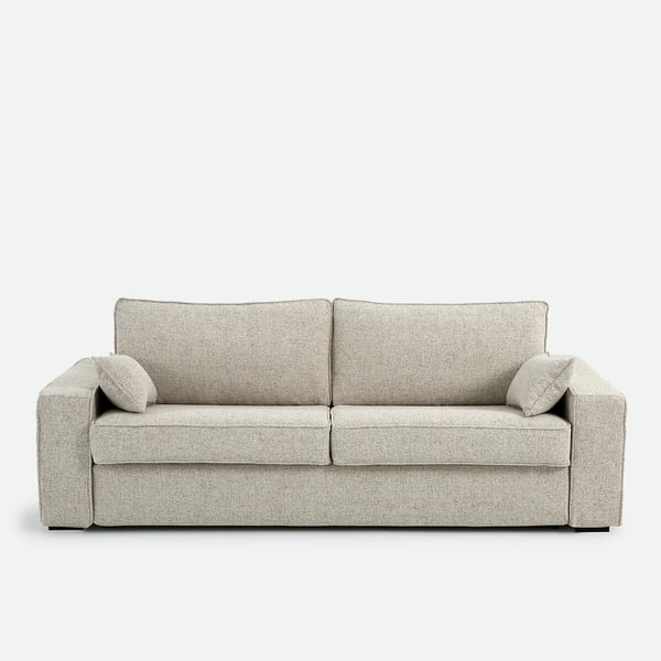 Cecilia - Canapé convertible 3 places tissu texturé beige