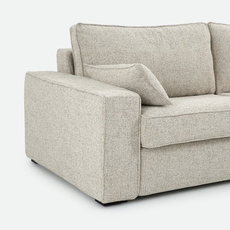 Cecilia - Canapé convertible 3 places tissu texturé beige - Vue supplémentaire 1