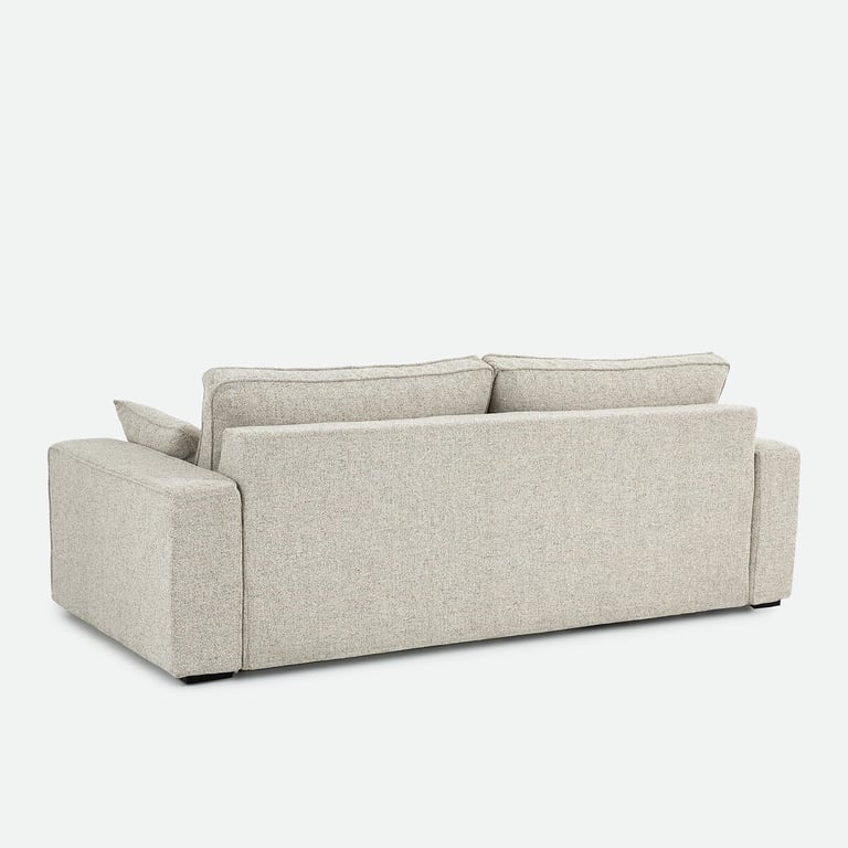Cecilia - Canapé convertible 3 places tissu texturé beige - Vue supplémentaire 3