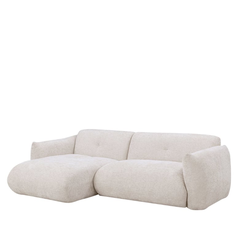 Bocca - Canapé d'angle 4 places tissu capitonné beige - Vue supplémentaire 2