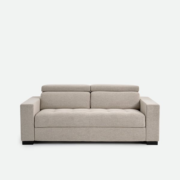 Pao - Canapé convertible 3 places tissu texturé beige