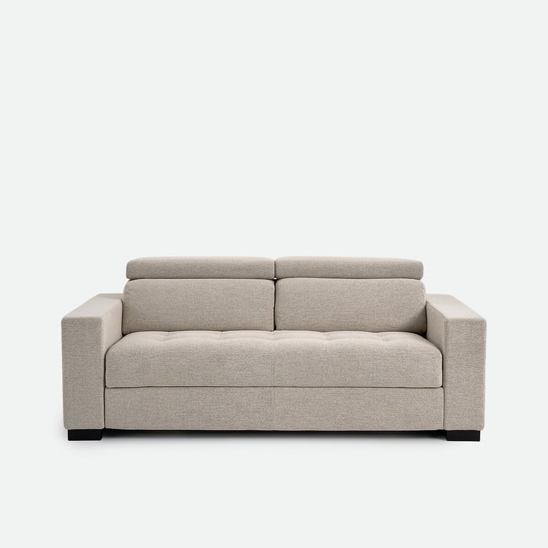 Canapé convertible, 3 places, en tissu texturé chiné, avec têtières, PAO