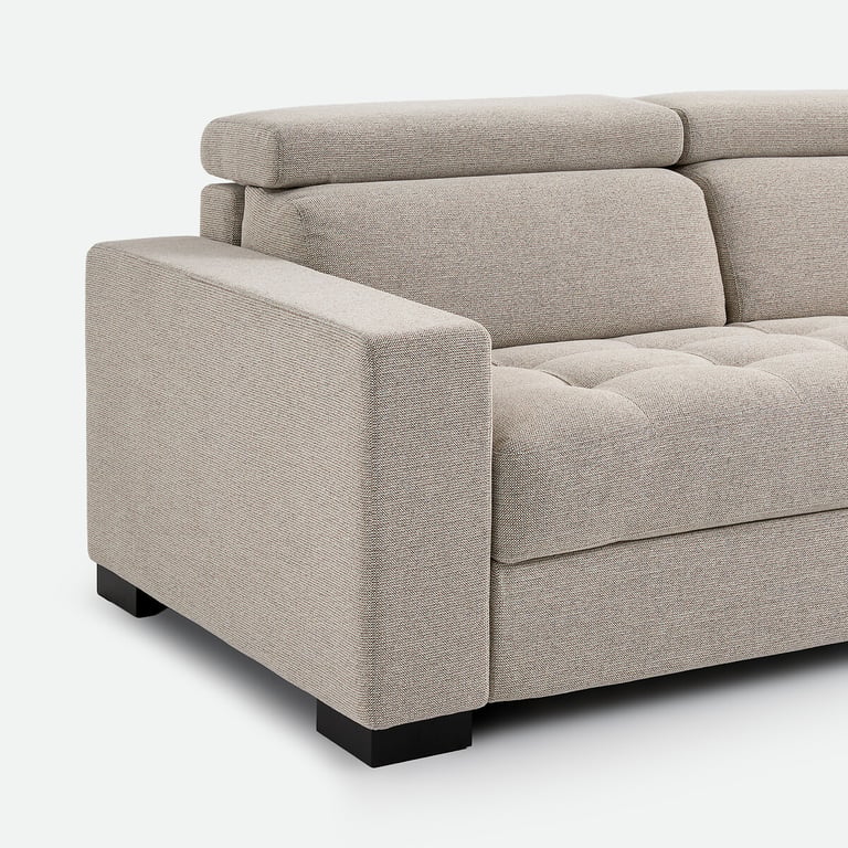 Pao - Canapé convertible 3 places tissu texturé beige - Vue supplémentaire 1