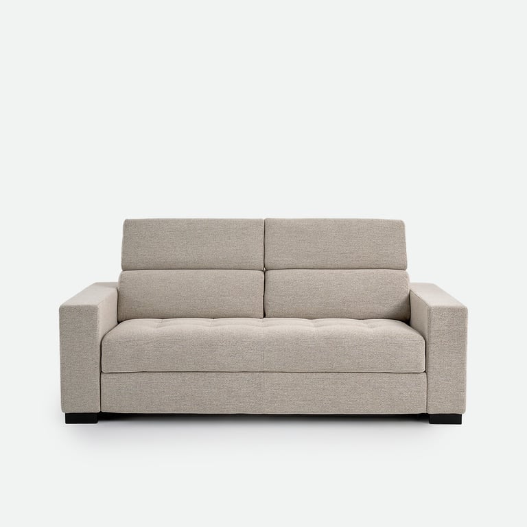 Pao - Canapé convertible 3 places tissu texturé beige - Vue supplémentaire 2
