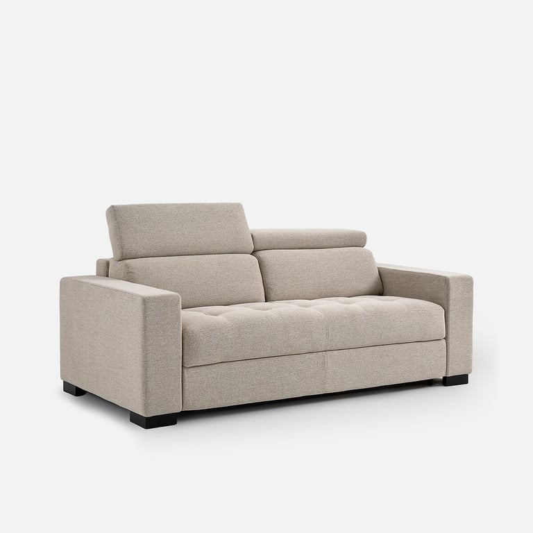 Pao - Canapé convertible 3 places tissu texturé beige - Vue supplémentaire 3