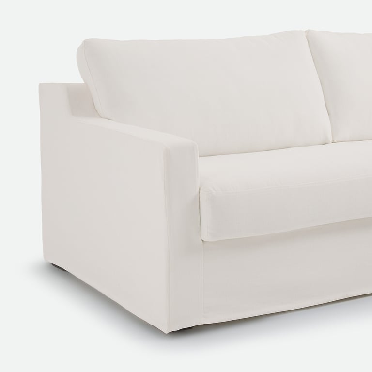 Linetto - Canapé convertible 3 places lin beige - Vue supplémentaire 2