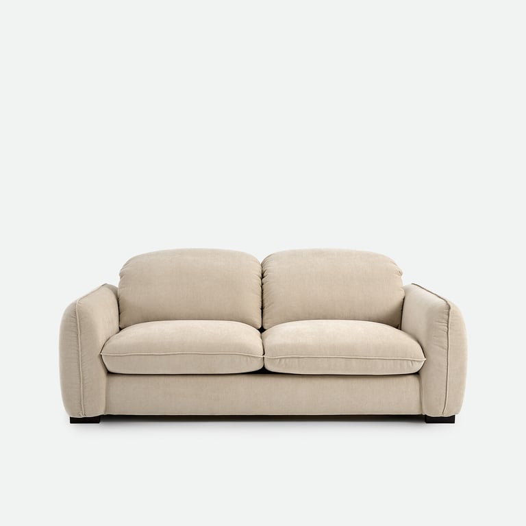 Canapé convertible, 3 places, en polyester chiné, avec têtières, ISLA