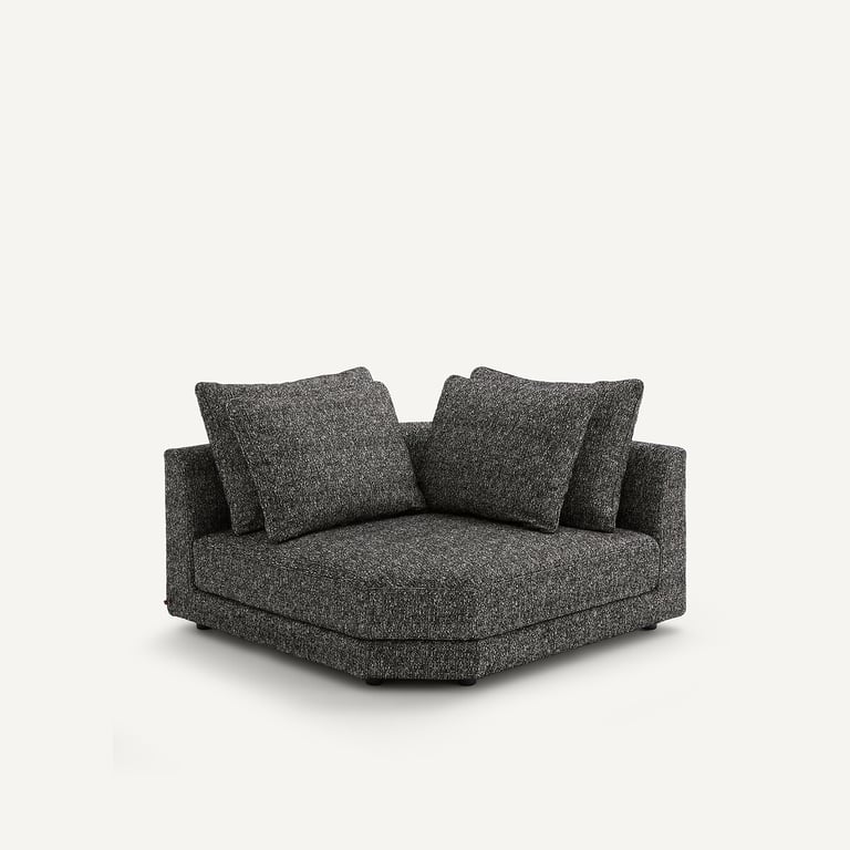 Canapé d'angle modulable en bouclette, TIBERIO
