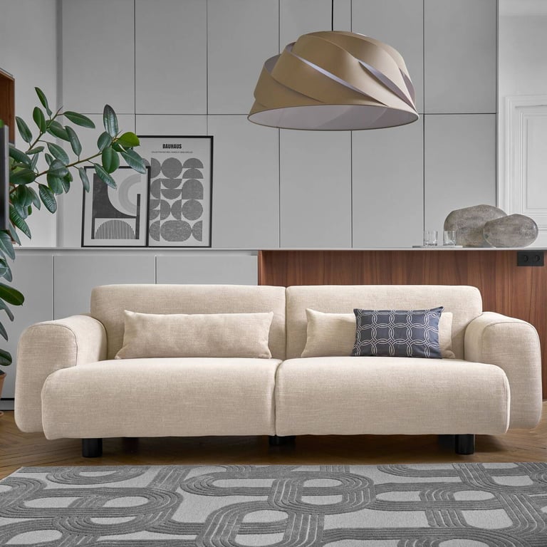 Mistral - Canapé 4 places tissu beige - Vue supplémentaire 3