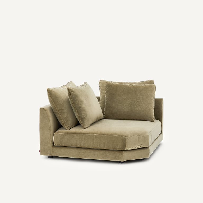 Tiberio - Canapé d'angle modulable velours vert - Vue supplémentaire 1
