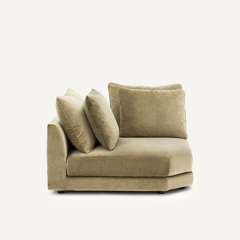 Tiberio - Canapé d'angle modulable velours vert - Vue supplémentaire 2