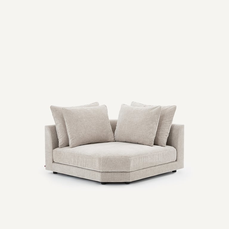 Canapé d'angle modulable en velours chenille, TIBERIO
