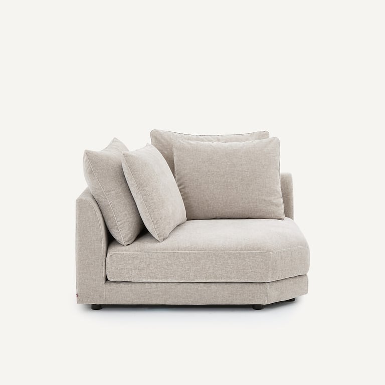Tiberio - Canapé d'angle modulable chenille gris - Vue supplémentaire 2