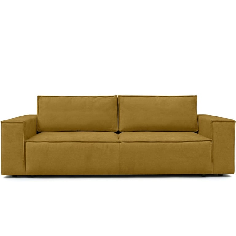 Harper - Canapé convertible 3 places chenille jaune - Vue supplémentaire 1