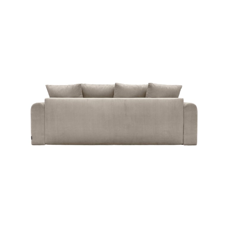 Almo - Canapé convertible 3 places velours côtelé beige - Vue supplémentaire 1