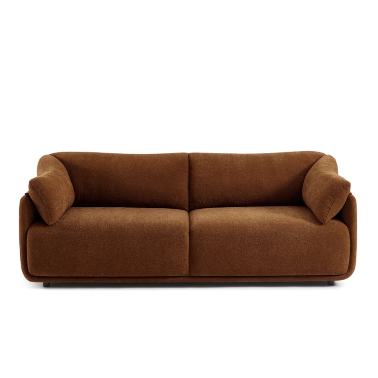 Kurly - Canapé 3 places chenille marron - Vue supplémentaire 1
