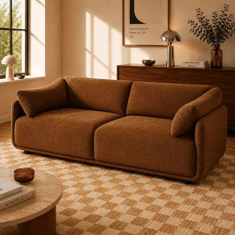 Canapé en tissu chenille tramé  KURLY