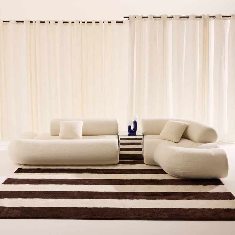 Iconik - Canapé d'angle droit 3 places tissu bouclette blanc - Vue supplémentaire 2