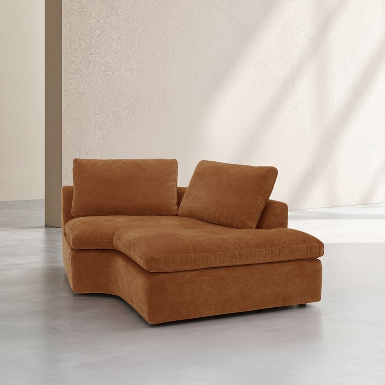 Produit similaire: Ameria - Méridienne d'angle modulable incurvée droite tissu marron