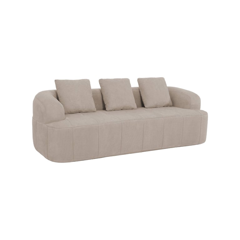 Nelio - Canapé 3 places tissu beige - Vue supplémentaire 1