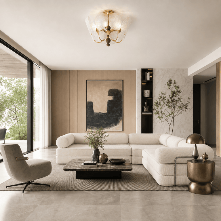Surb - Canapé d'angle modulable 4 places velours côtelé beige - Vue supplémentaire 2