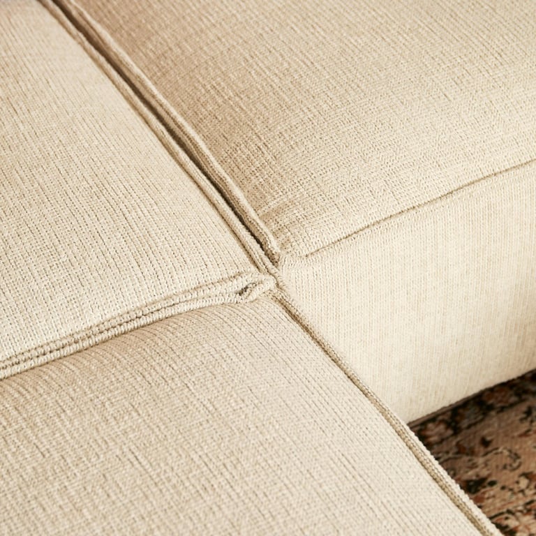 Rivoli - Canapé d'angle droit 5 places tissu texturé beige - Vue supplémentaire 2