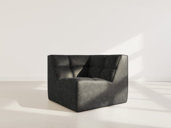 Alya - Module d'angle similicuir noir