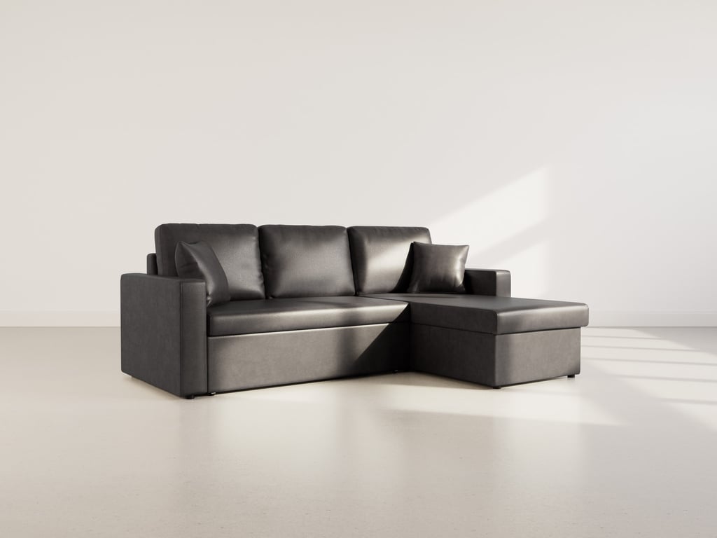 Canapé d'angle convertible en simili 4pl, CYRUS