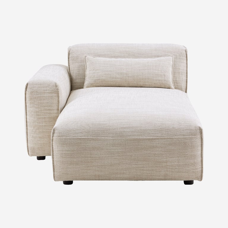 Kofi - Méridienne d'angle modulable gauche tissu beige - Vue supplémentaire 1