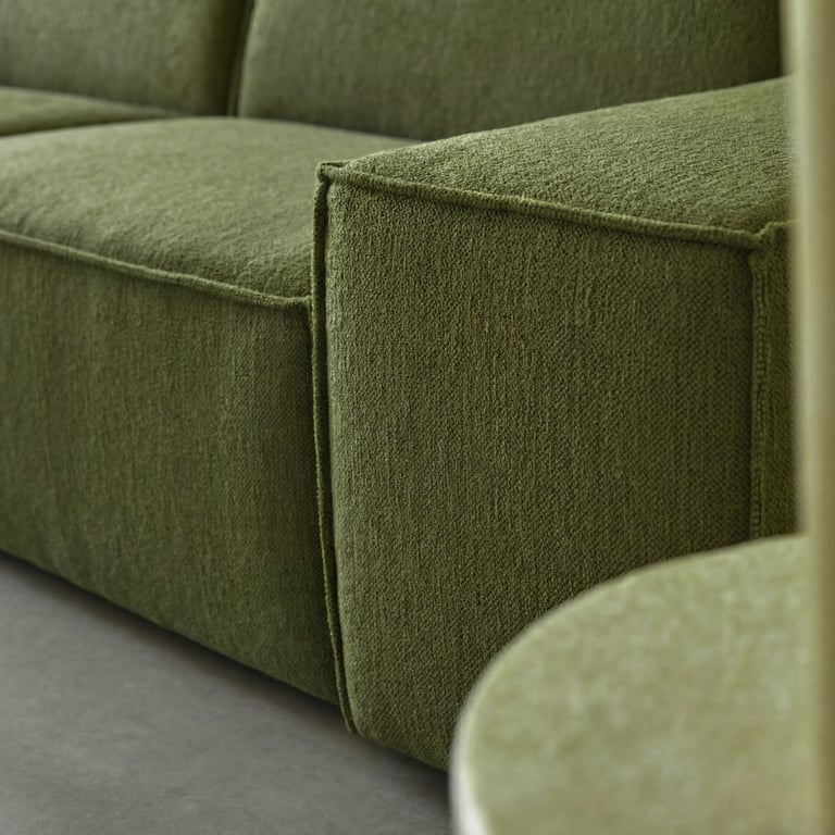 Dario - Canapé modulable 2 places tissu texturé vert - Vue supplémentaire 1