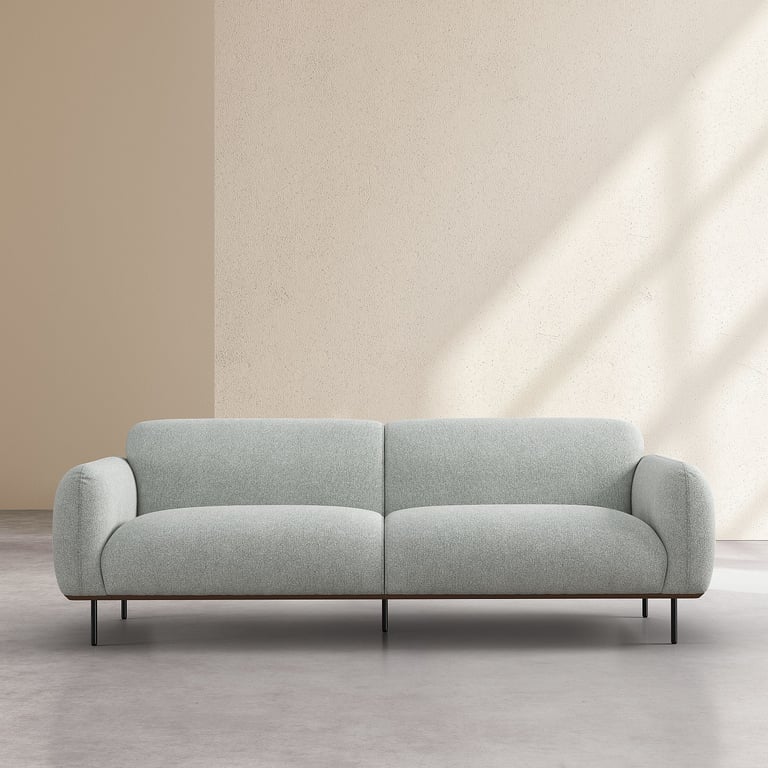 Larimar - Canapé 3 places tissu gris - Vue supplémentaire 2