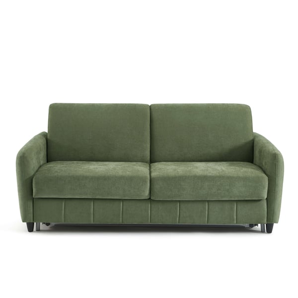 Ornoa - Canapé convertible 3 places tissu vert