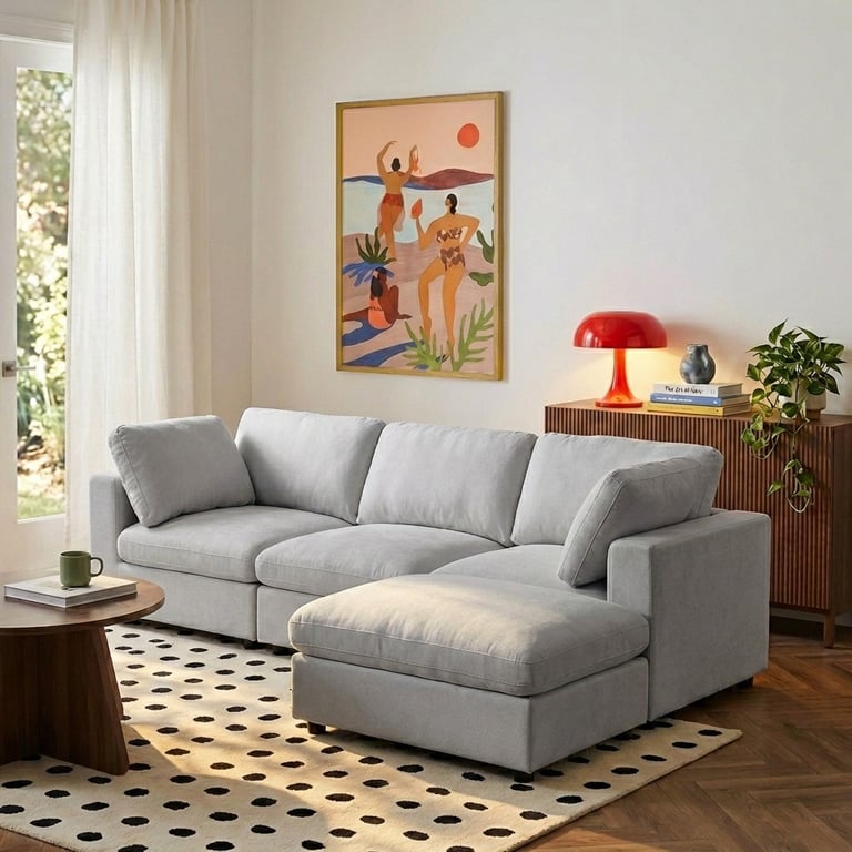 Canapé d'angle modulable tissu  MIZAR