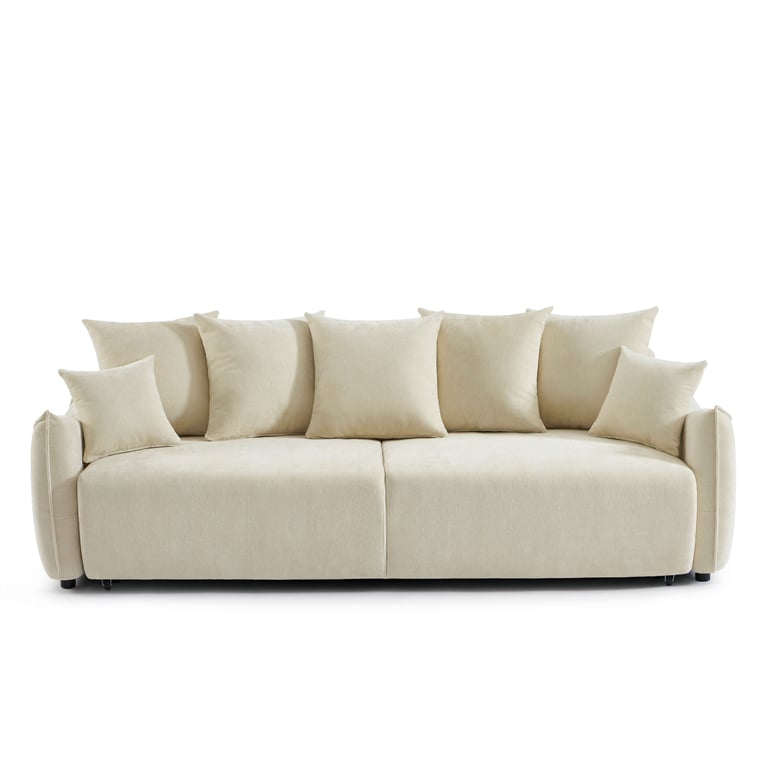 Opaline - Canapé convertible 3 places tissu beige - Vue supplémentaire 1
