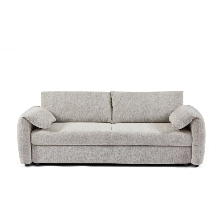 Angea - Canapé convertible 3 places chenille beige - Vue supplémentaire 1