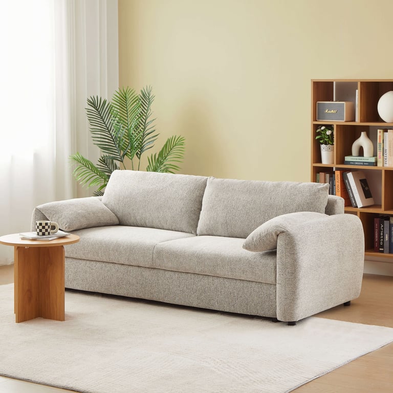 Canapé droit convertible chenille tramé  ANGEA