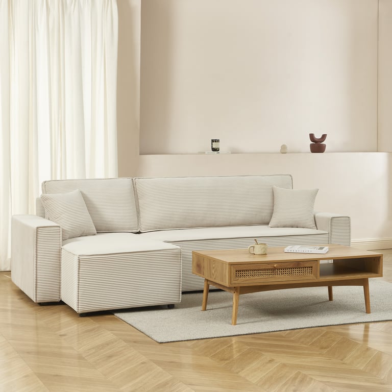 Canapé d'angle convertible velours  ZOLA