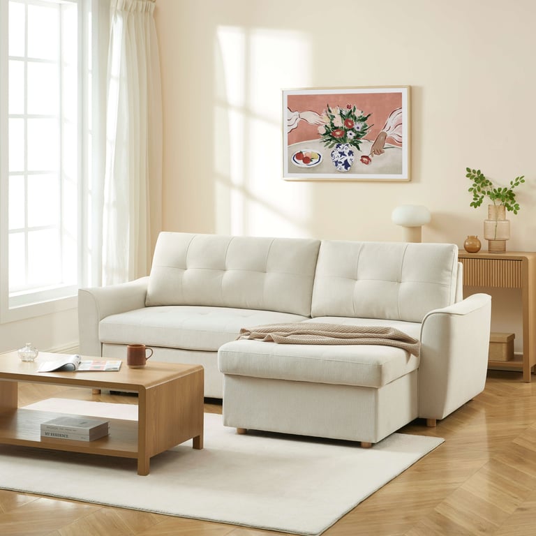 Canapé d'angle convertible tissu  TAMARA