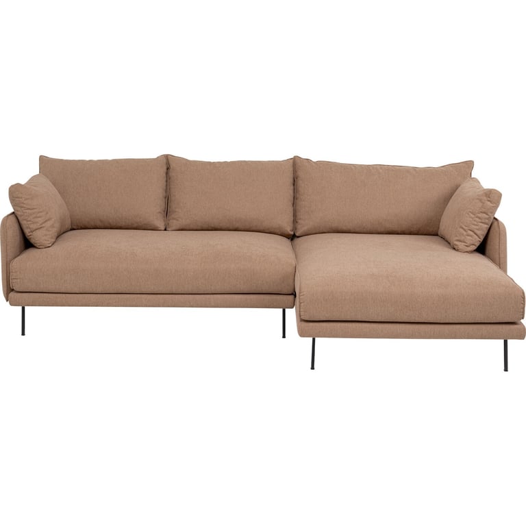 Edna - Canapé d'angle droit 4 places tissu marron - Vue supplémentaire 2