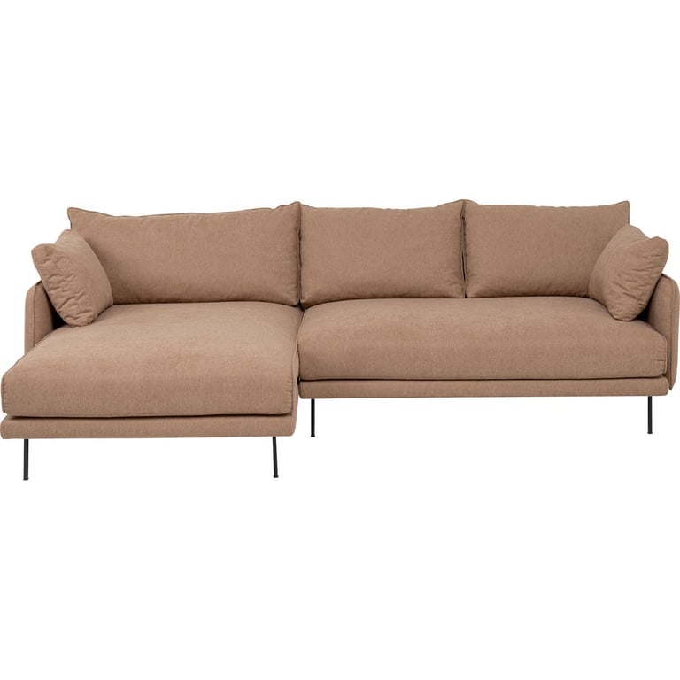 Edna - Canapé d'angle droit 4 places tissu marron - Vue supplémentaire 1