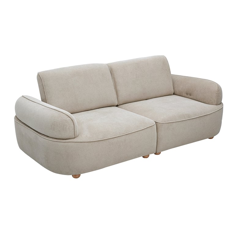 Otis - Canapé 3 places chenille beige dossier avance-recule électrique - Vue supplémentaire 1