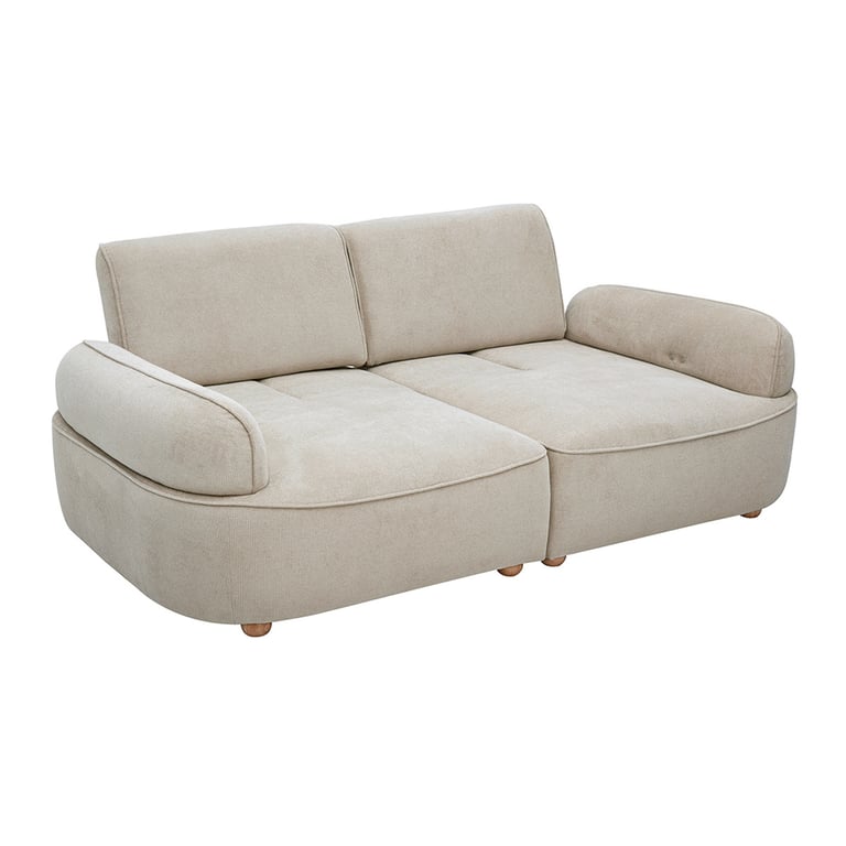 Otis - Canapé 3 places chenille beige dossier avance-recule électrique - Vue supplémentaire 2