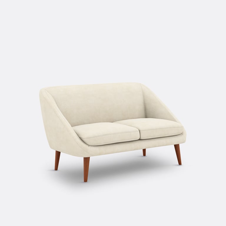 Séméon canapé 2 places velours côtelé beige - Vue supplémentaire 1